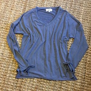 Open Sleeve Striped Long Sleeve Top S